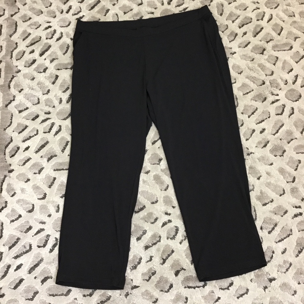 Susan Graver Black Liquid Knit Pants Size 2X Petite